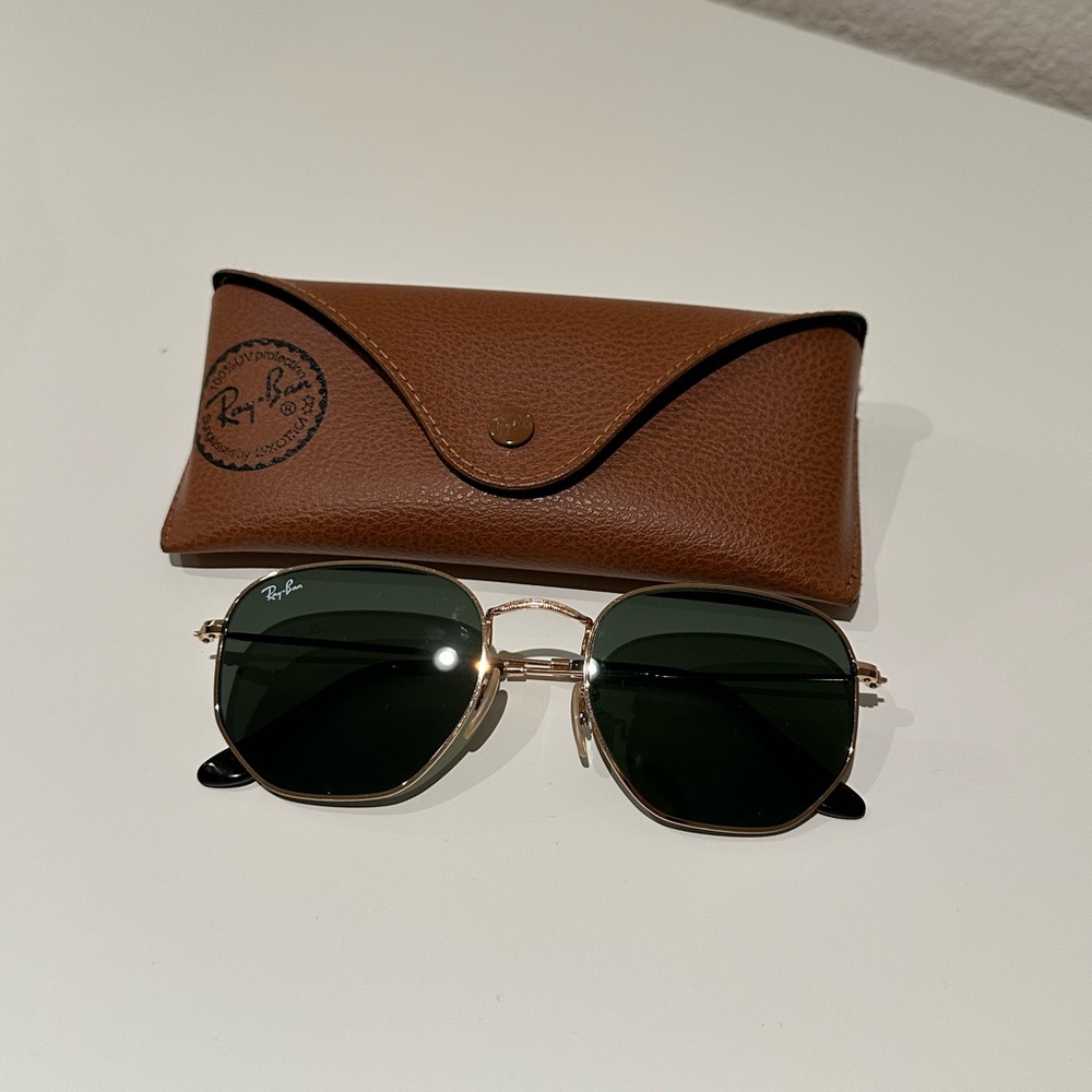 Ray-Ban Hexagonal Gold Sunglasses